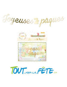 Guirlande joyeuses Pâques doré 3m 2
