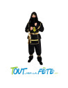 Déguisement de ninja noir et doré taille adulte