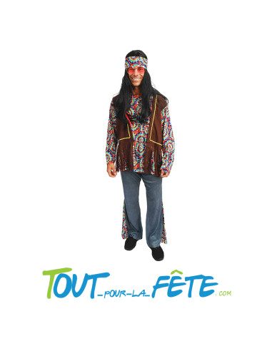 Déguisement hippie homme taille adulte multicolore