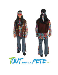 Déguisement hippie homme taille adulte multicolore 2