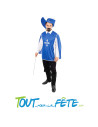 Costume mousquetaire bleu taille adulte homme