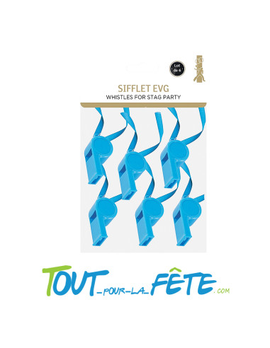 Lot de 6 sifflets EVG bleu