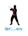 Déguisement de ninja noir et rouge taille enfant
