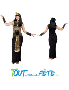 Déguisement égyptienne Cléopâtre noir et doré taille adulte 2