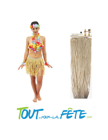 Jupe hawaïenne en raphia 40cm taille adulte