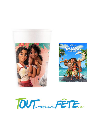 8 Gobelets en Papier Vaiana 200ml
