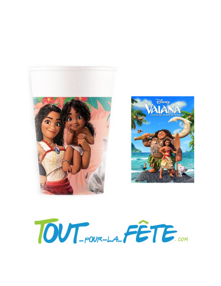 8 Gobelets en Papier Vaiana 200ml