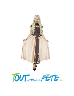 Déguisement de Princesse Médiévale Beige et Marron Adulte