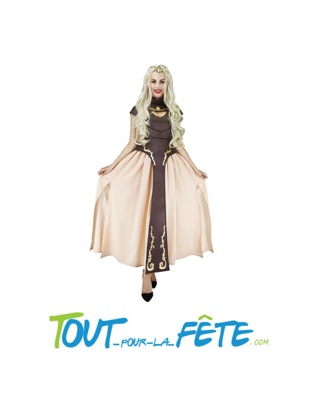 Déguisement de Princesse Médiévale Beige et Marron Adulte