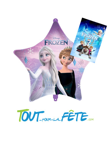 Ballon aluminium étoile La reine des neiges 46 cm