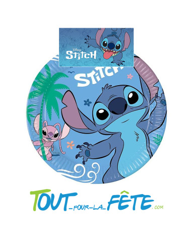 Lot de 8 assiettes Stitch en carton 23c