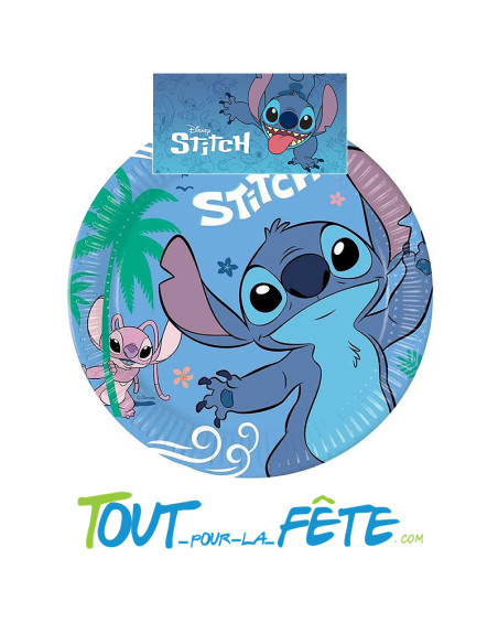 Lot de 8 assiettes Stitch en carton 23c