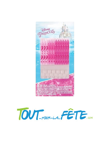 Lot de 12 bougies anniversaire princesse Disney