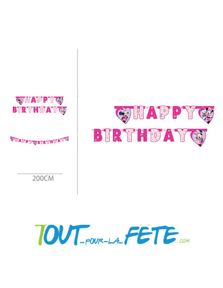 Guirlande de lettres en papier Minnie© 2 mètres