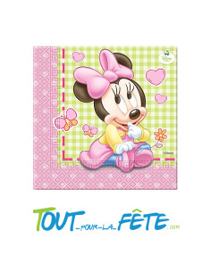 Lot de 20 serviettes Baby Minnie © 23 cm
