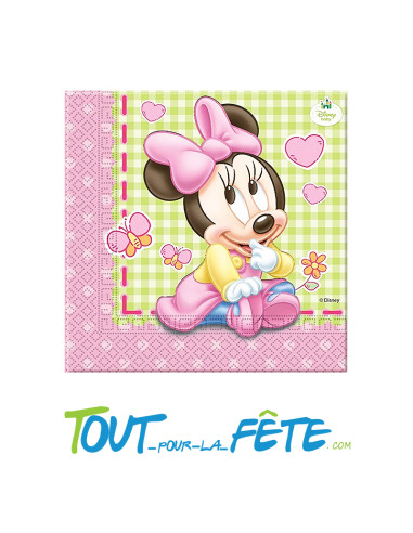 Lot de 20 serviettes Baby Minnie © 23 cm