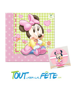 Lot de 20 serviettes Baby Minnie © 23 cm 2