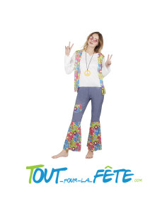 Déguisement hippie multicolore femme taille adulte