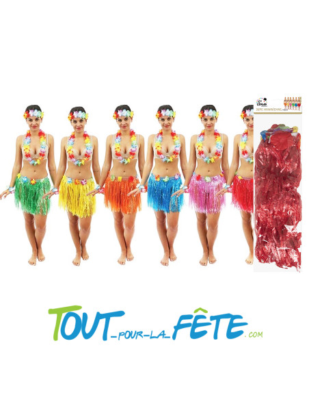 Jupe hawaïenne 40cm taille adulte ( couleur aléatoire )
