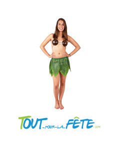 Jupe hawaïenne feuilles vertes