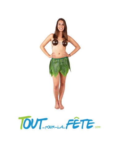 Jupe hawaïenne feuilles vertes