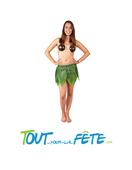 Jupe hawaïenne feuilles vertes