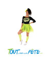 Set tutu année 80 adulte jaune fluo