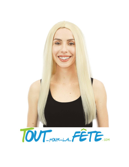 Perruque Longue Raide blonde 60 cm