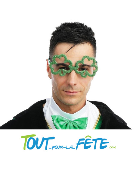 Lunettes trèfles Saint-Patrick a paillette