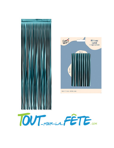 Rideau frange bleu pétrole matte 240 x 100 cm