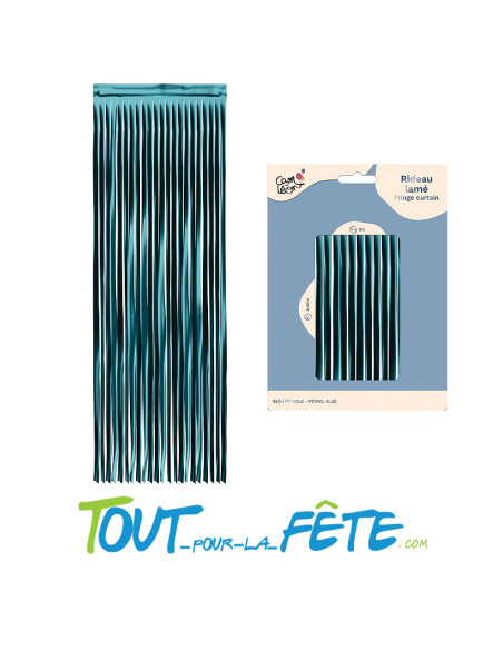 Rideau frange bleu pétrole matte 240 x 100 cm