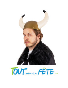 Casque de viking avec longue corne 2