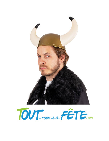 Casque de viking avec longue corne