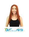 Perruque longue raide femme - roux - 60 cm