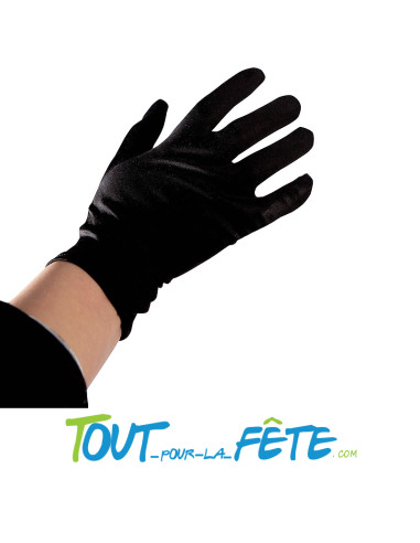 Gants courts noirs taille adulte