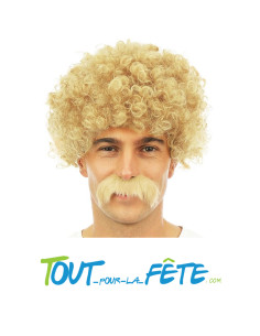 Perruque et Moustache Frisée Homme