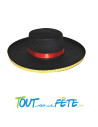 Chapeau espagnol noir avec bordure or