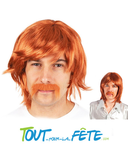 Perruque et Moustache Biker  Homme