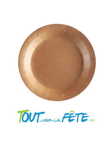 Lot de 10 petites assiettes en carton kraft 17.5cm