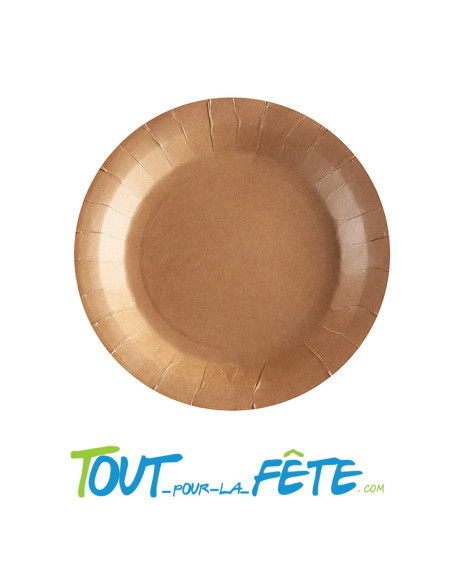 Lot de 10 petites assiettes en carton kraft 17.5cm