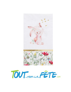 10 serviettes petit lapin pour Pâques