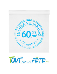 Nappe Harmony blanche 50m x 1.20m en intissé (effet tissu)