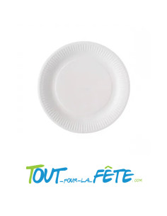 Lot de 25 assiettes en carton blanc 23 cm 2