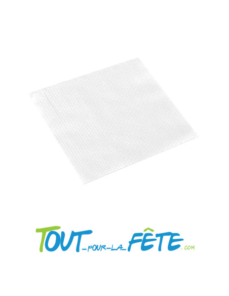 Lot de 80 serviettes en papier blanches 33cm x 33cm