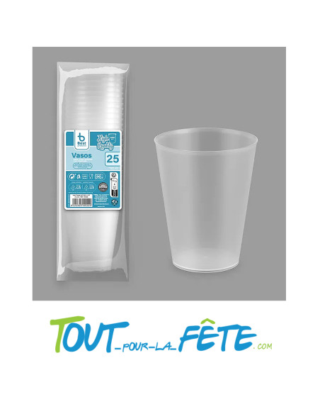 Lot de 25 gobelets transparents réutilisables 50cl ( effet eco cup )