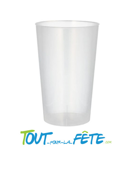Lot de 25 gobelets transparents réutilisables 50cl ( effet eco cup )