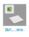Lot de 6 petites assiettes carrés de 16cm biodégradable en canne a sucre