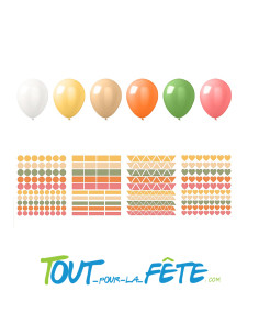 Kit déco ballons pour Pâques ( 6 ballons + 4 planches de gommettes ) 2