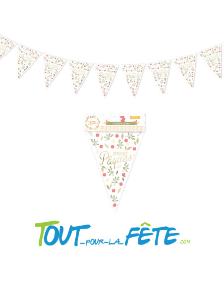 Guirlande fanions joyeuses Pâques 3m