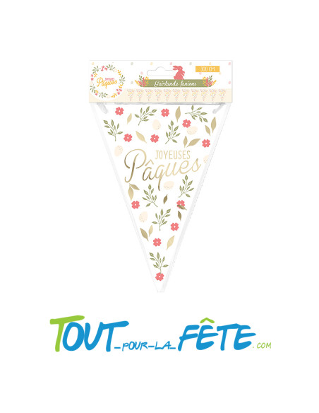 Guirlande fanions joyeuses Pâques 3m